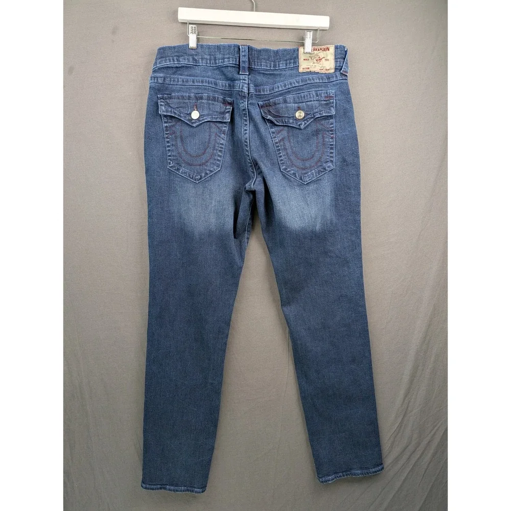 True Religion Geno Relaxed Slim‎ Mens Jeans Blue Size 38 Horseshoe Pocket